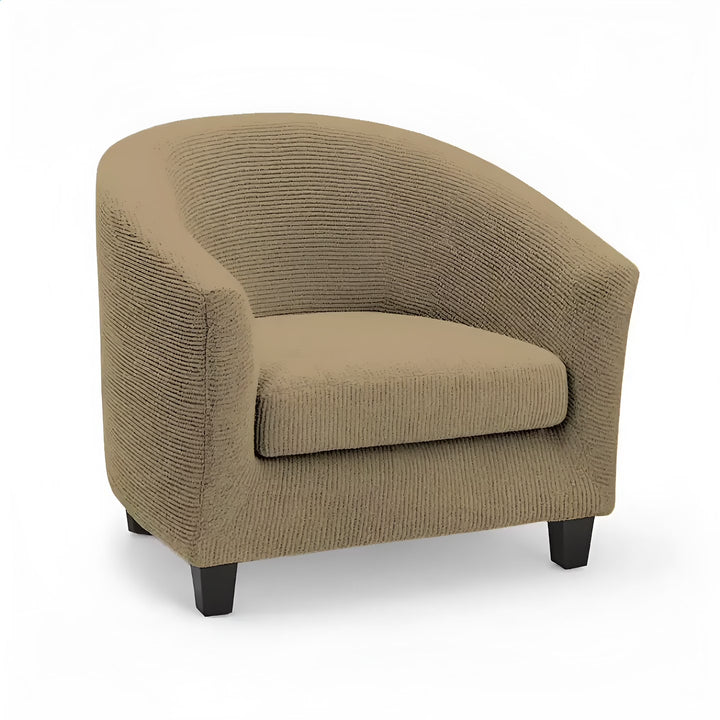 Housse de fauteuil en jacquard Fernanda de couleur beige vue 360°