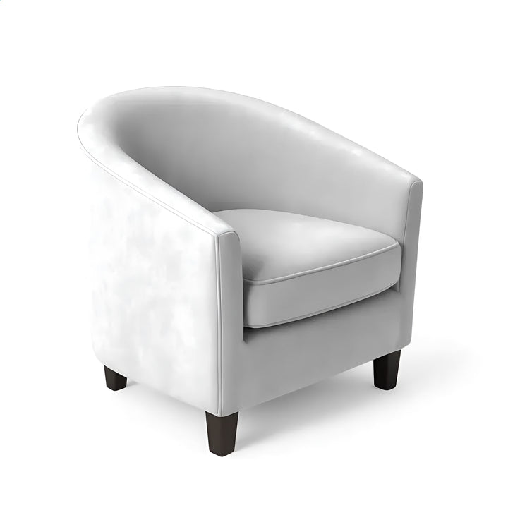 Housse de fauteuil crapaud en velours Suzie de couleur gris clair vue 360°