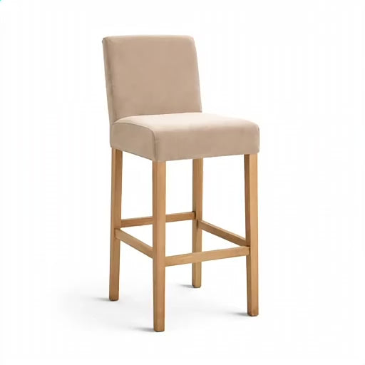 housse de chaise de bar en velours nala beige clair vue 360°
