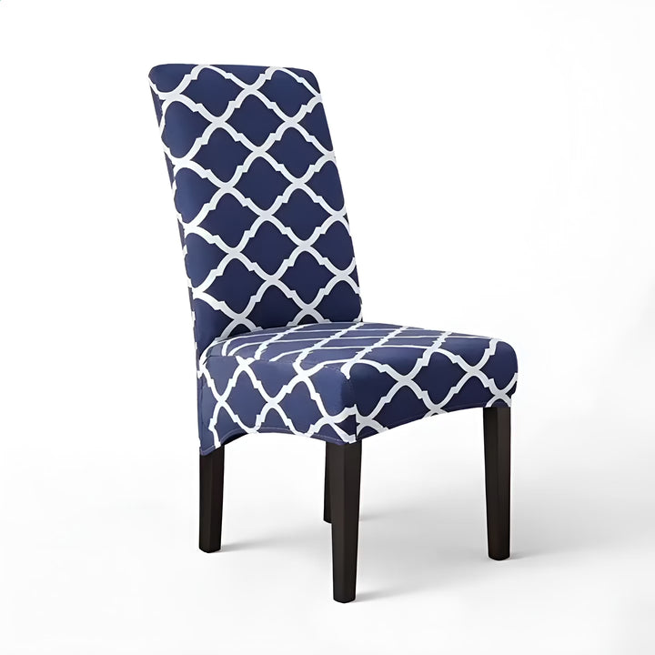 housse de chaise XL à motif bleu de France Zoé couleur bleu de France vue 360°