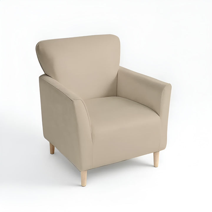 Housse de fauteuil club en velours Andrea de couleur beige vue 360°