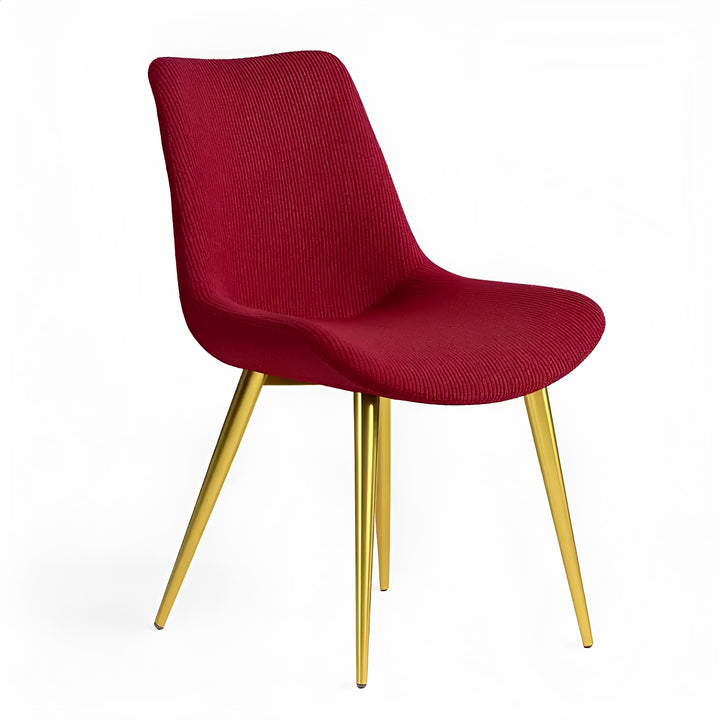 Housse de chaise ovale en jacquard Leony de couleur bordeaux vue 360°