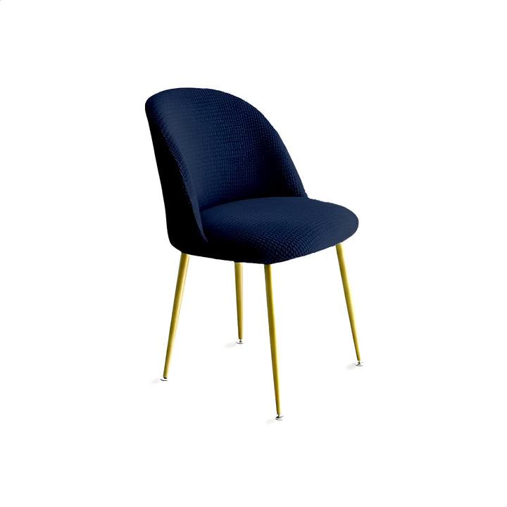 housse de chaise design en jacquard perla bleu marine vue 360°