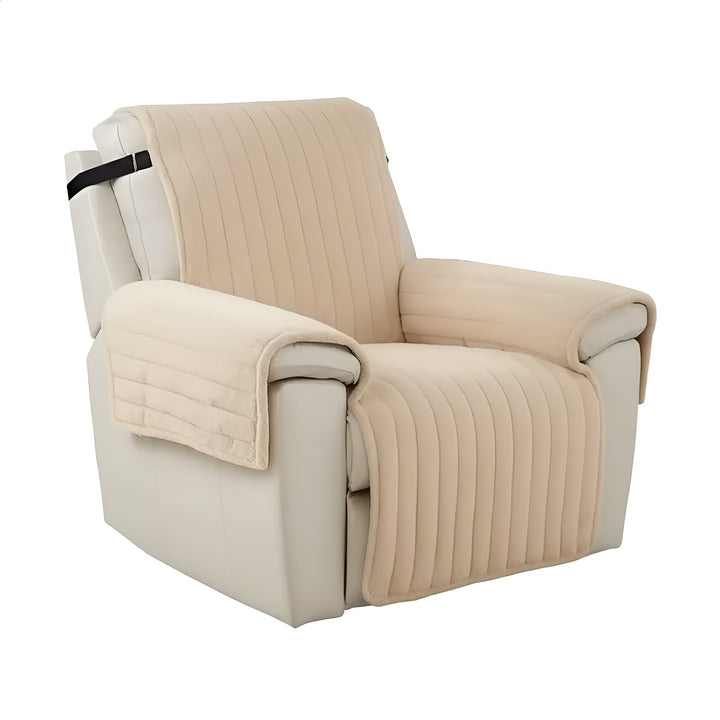Protège fauteuil relax effet fourrure Rose couleur beige vue 360°